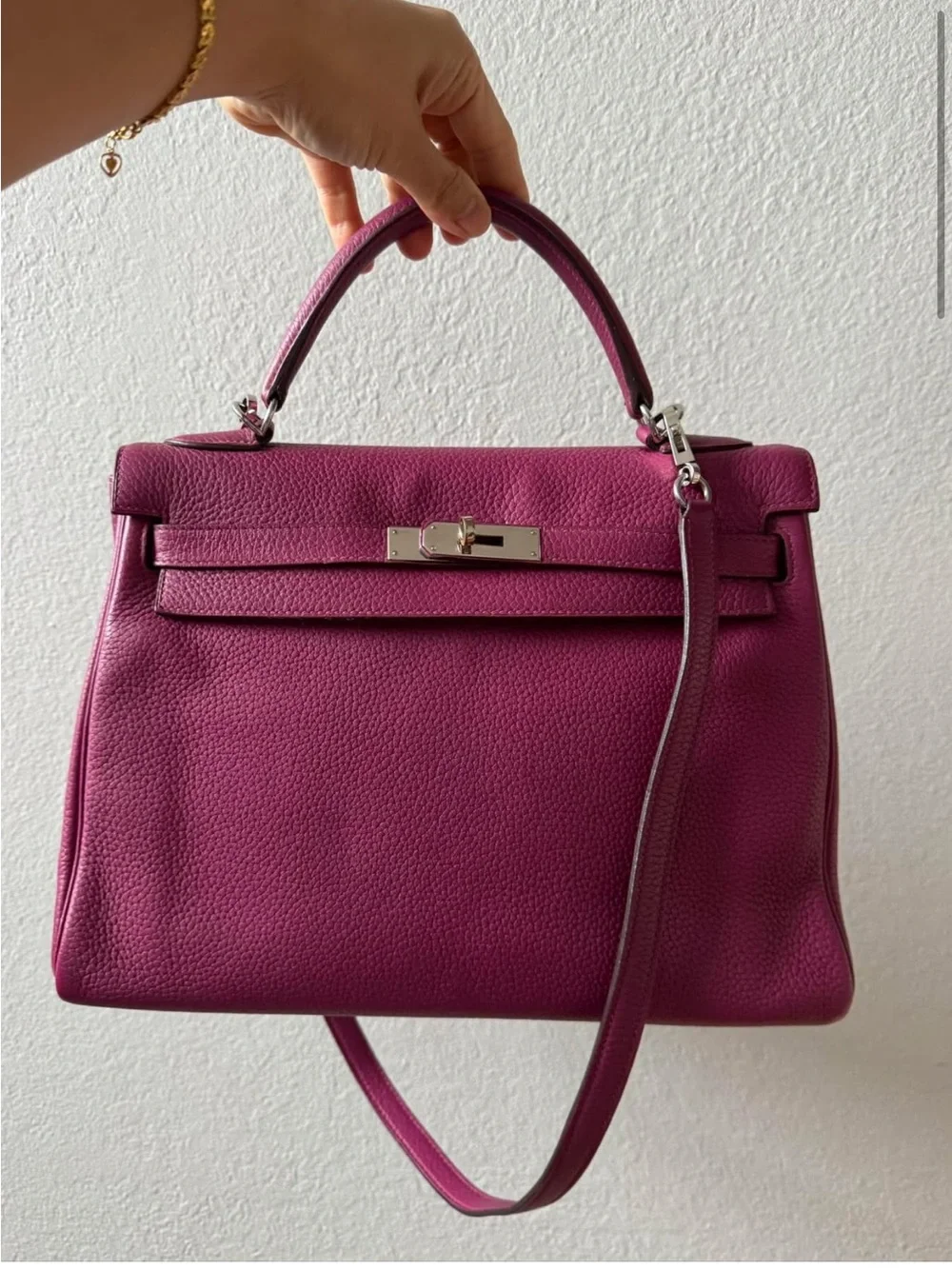 Hermes Kelly 32 Tosca with PHW in Togo leather - Picture 2 of 10